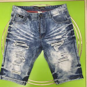 Hard Soda Denim Blue Jean Shorts Distressed Men’s Size 38